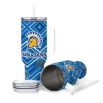 customized san jose state spartans bold diamonds blue curved tumbler best selling.webp