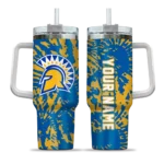 customized san jose state spartans burst swirl blue curved tumbler best selling.webp