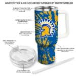 customized san jose state spartans burst swirl blue curved tumbler best selling.webp