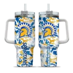 customized san jose state spartans camo mashup blue white curved tumbler best selling.webp