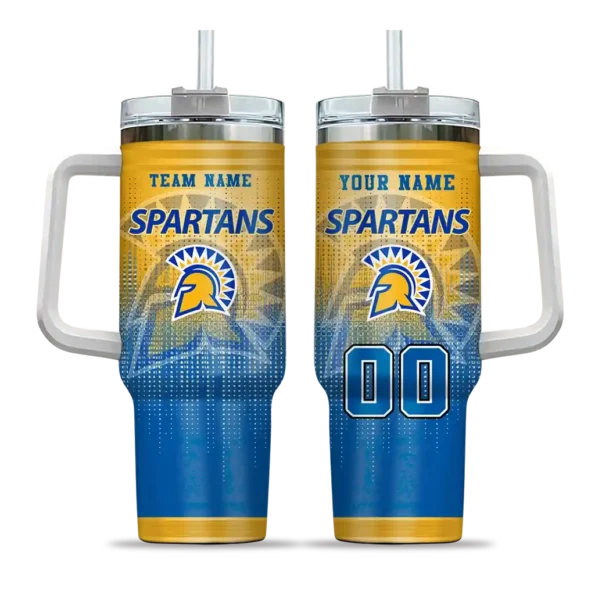customized san jose state spartans gradient dots blue curved tumbler best selling.webp