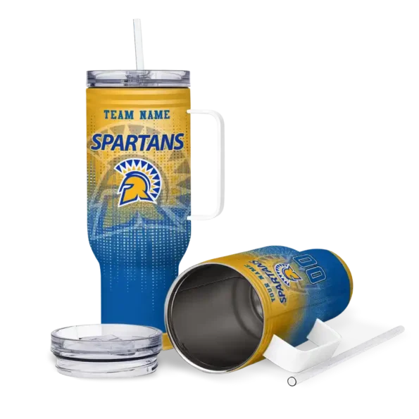 customized san jose state spartans gradient dots blue curved tumbler high quality.webp