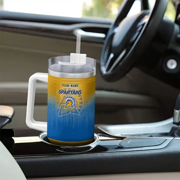 customized san jose state spartans gradient dots blue curved tumbler trendy.webp