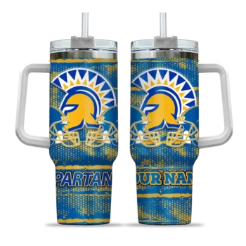 customized san jose state spartans honey streaks blue curved tumbler best selling.webp