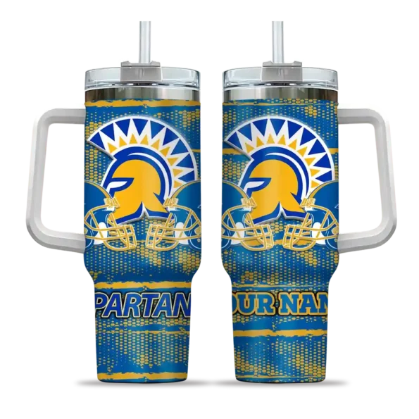 customized san jose state spartans honey streaks blue curved tumbler best selling.webp