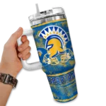 customized san jose state spartans honey streaks blue curved tumbler best selling.webp