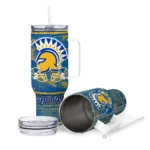 customized san jose state spartans honey streaks blue curved tumbler best selling.webp