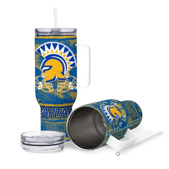 customized san jose state spartans honey streaks blue curved tumbler high quality.webp