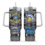 customized san jose state spartans superman shield blue gray curved tumbler best selling.webp