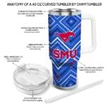 customized smu mustangs bold diamonds blue curved tumbler best selling.webp