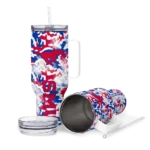 customized smu mustangs camo mashup blue white curved tumbler best selling.webp