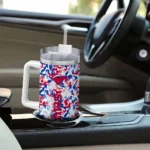 customized smu mustangs camo mashup blue white curved tumbler best selling.webp