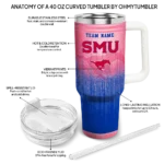 customized smu mustangs gradient dots blue curved tumbler best selling.webp