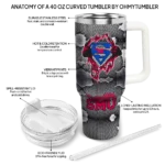 customized smu mustangs superman shield blue gray curved tumbler best selling.webp