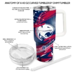 customized south alabama jaguars abstract paths blue curved tumbler best selling.webp