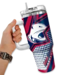 customized south alabama jaguars arrow burst blue curved tumbler best selling.webp