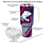 customized south alabama jaguars arrow burst blue curved tumbler best selling.webp