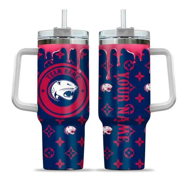 customized south alabama jaguars bullseye drips blue curved tumbler best selling.webp