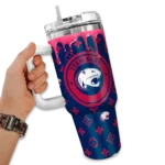 customized south alabama jaguars bullseye drips blue curved tumbler best selling.webp