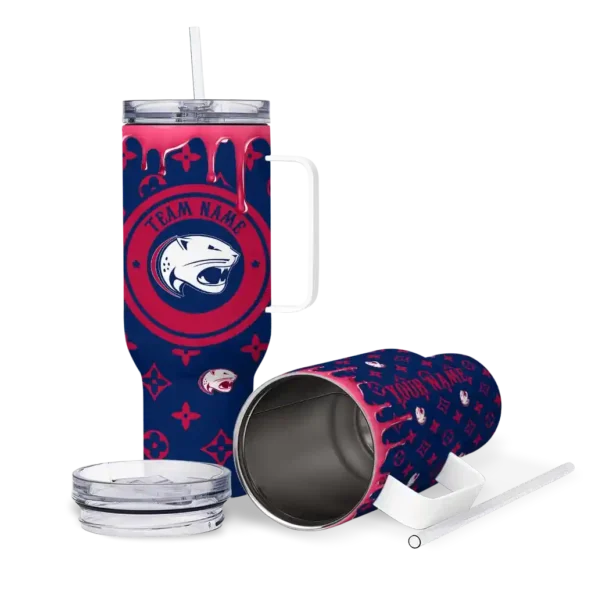 customized south alabama jaguars bullseye drips blue curved tumbler high quality.webp