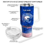 customized south alabama jaguars geometric prism blue curved tumbler best selling.webp