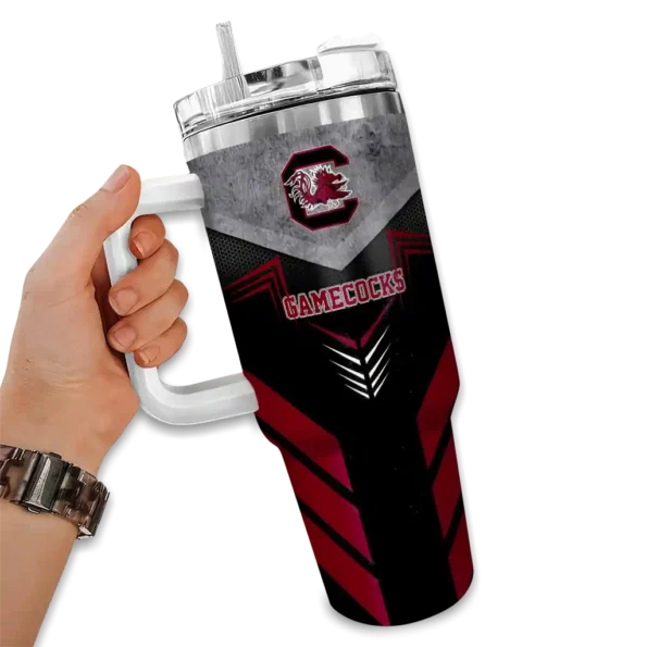 customized south carolina gamecocks arrow armor garnet black curved tumbler fashion forward.webp