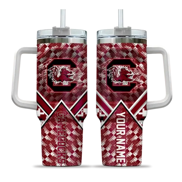 customized south carolina gamecocks chevron angle garnet curved tumbler best selling.webp