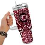 customized south carolina gamecocks chevron angle garnet curved tumbler best selling.webp