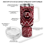 customized south carolina gamecocks chevron angle garnet curved tumbler best selling.webp