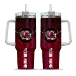 customized south carolina gamecocks chevron stripe garnet curved tumbler best selling.webp