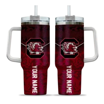 customized south carolina gamecocks chevron stripe garnet curved tumbler best selling.webp