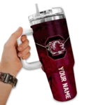 customized south carolina gamecocks chevron stripe garnet curved tumbler best selling.webp