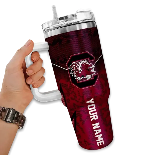 customized south carolina gamecocks chevron stripe garnet curved tumbler fashion forward.webp
