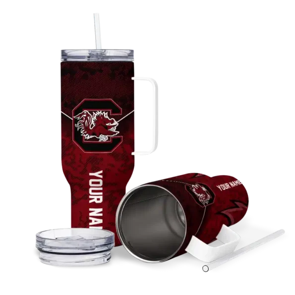 customized south carolina gamecocks chevron stripe garnet curved tumbler high quality.webp
