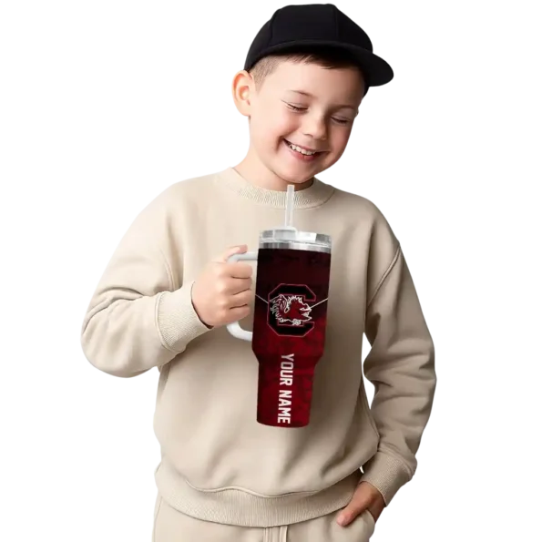 customized south carolina gamecocks chevron stripe garnet curved tumbler latest model.webp