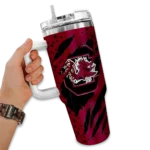 customized south carolina gamecocks claw cut garnet black curved tumbler best selling.webp