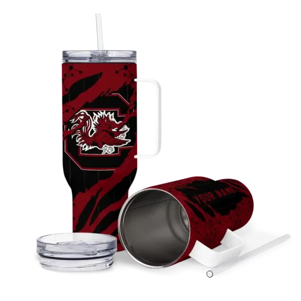 customized south carolina gamecocks claw cut garnet black curved tumbler high quality.webp