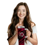 customized south carolina gamecocks claw cut garnet black curved tumbler best selling.webp