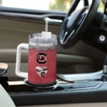 customized south carolina gamecocks heart helmet motif garnet curved tumbler best selling.webp