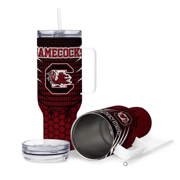customized south carolina gamecocks hex texture garnet curved tumbler high quality.webp
