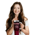 customized south carolina gamecocks hex texture garnet curved tumbler best selling.webp