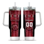 customized south carolina gamecocks hexagon armor garnet curved tumbler best selling.webp