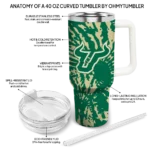 customized south florida bulls burst swirl green curved tumbler best selling.webp