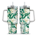 customized south florida bulls camo mashup green white curved tumbler best selling.webp