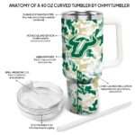 customized south florida bulls camo mashup green white curved tumbler best selling.webp