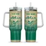 customized south florida bulls gradient dots green curved tumbler best selling.webp