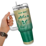 customized south florida bulls gradient dots green curved tumbler best selling.webp
