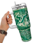 customized south florida bulls honey streaks green curved tumbler best selling.webp