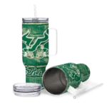customized south florida bulls honey streaks green curved tumbler best selling.webp