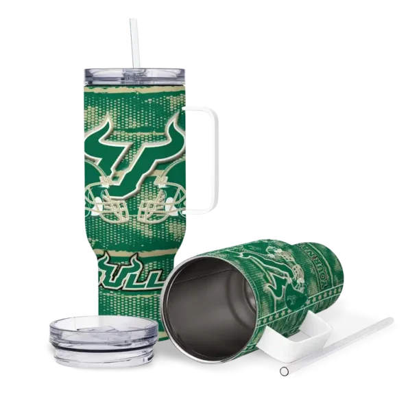 customized south florida bulls honey streaks green curved tumbler high quality.webp
